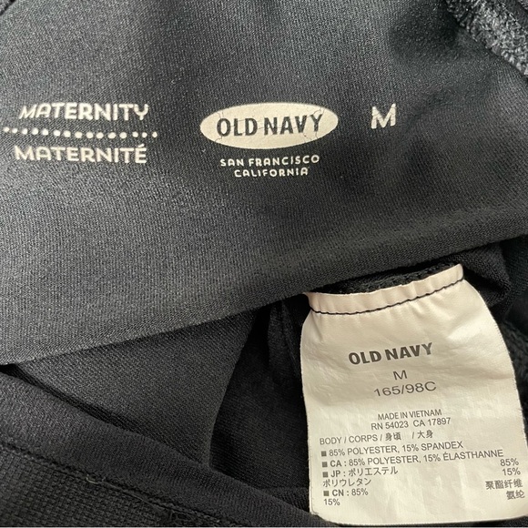 Old Navy Maternity Black Flare Activewear Pants Over the Belly Waist Wide Leg M - Picture 4 of 8